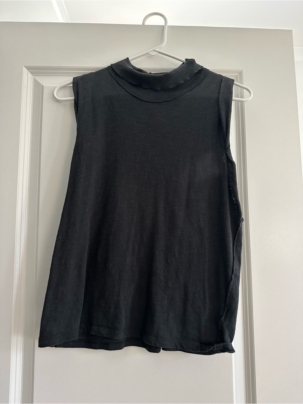 Free People Black Sleeveless Mock Neck Tank